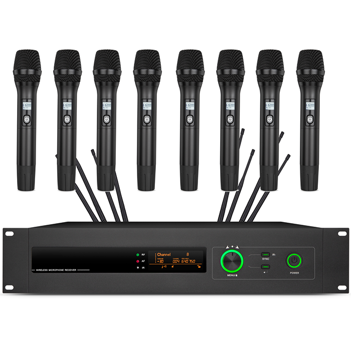 XLM-8678  远距离无线真分集一拖八手持麦克风