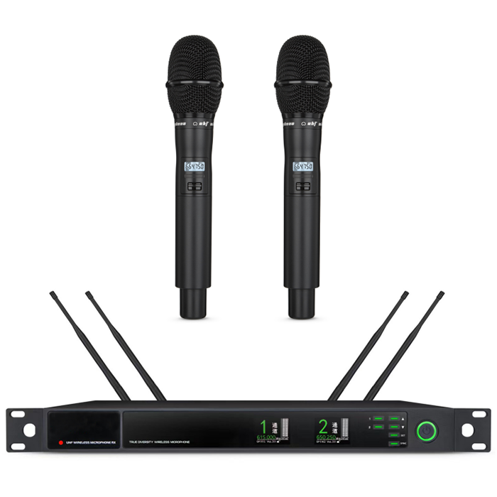 XLM-9732  远距离无线真分集一拖二手持麦克风