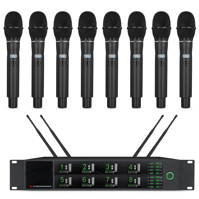 XLM-9738  远距离无线真分集一拖八手持麦克风