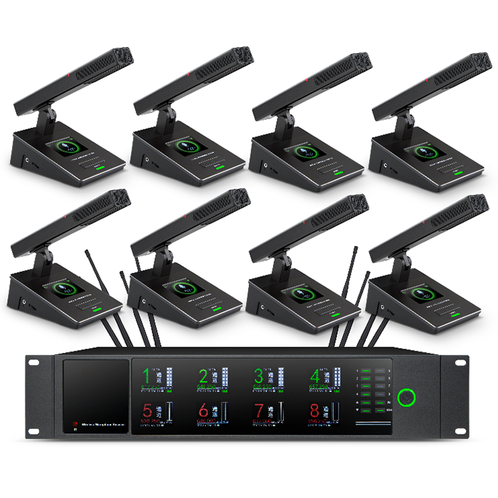 XLM-9738  远距离无线真分集一拖八方管聚会麦克风