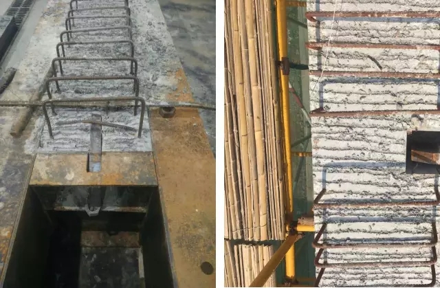 预造主梁和预造次梁的衔接选取牛担板节点。</